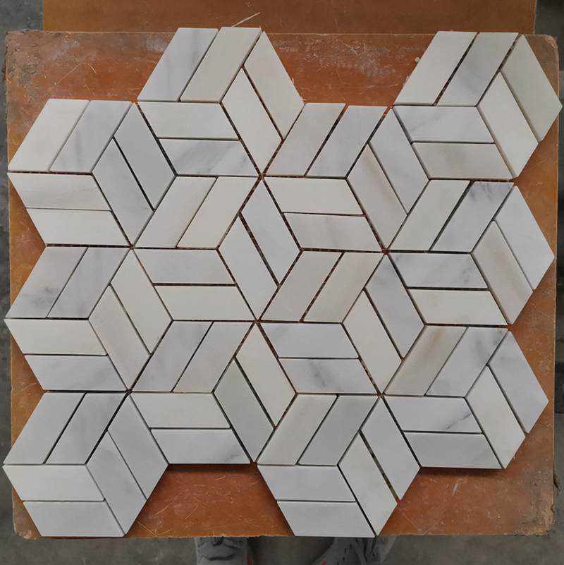 Royal Pure White Rhombus Shape Mosaics 2