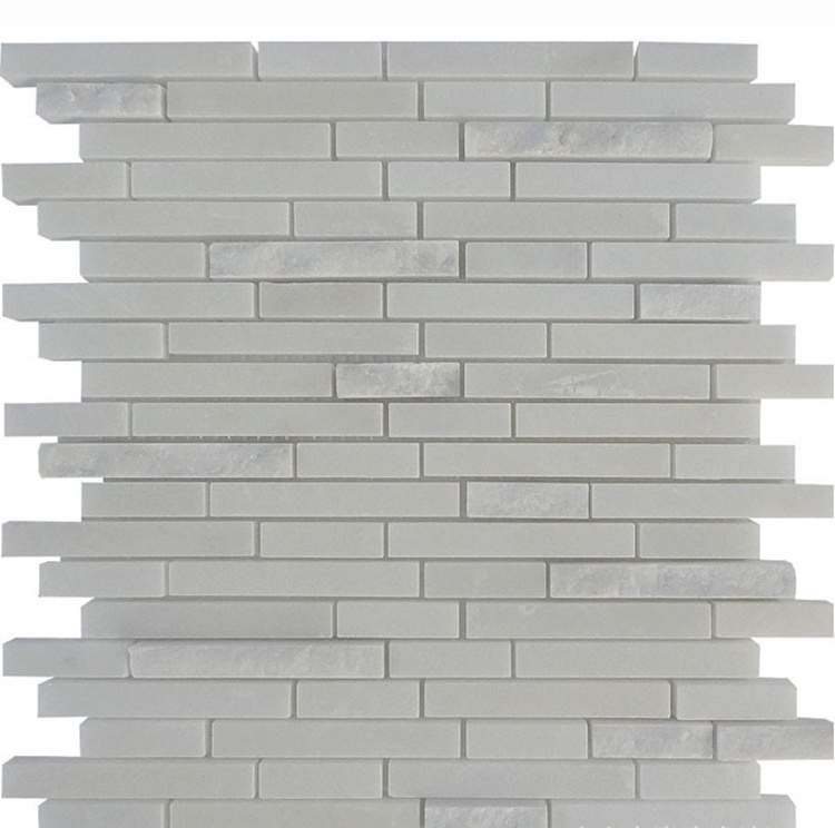 China Statuario White Marble Rectangle Mosaic Tiles