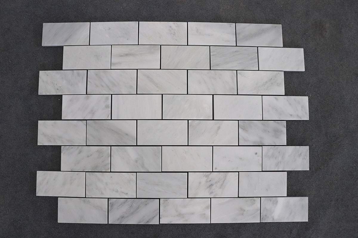 Oriental White marble 6"x3" polished wall tiles