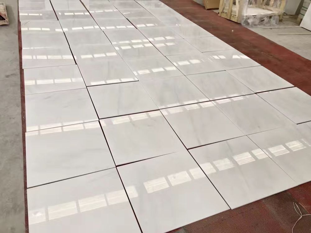 Polished Pure White Jade marble tiles, near-solid white